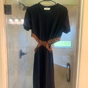 Fendi rare cotton jersey cut out dress